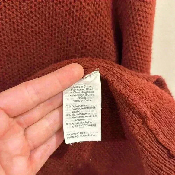 Madewell Women’s Province Cross Back Knit Pullover Sweater Rust Red Size M - Picture 7 of 8